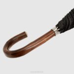 Accessories Unisex Aquatalia 860T381 JACQUARD LONG UMBRELLA BLACK/BEIGE - Image 6