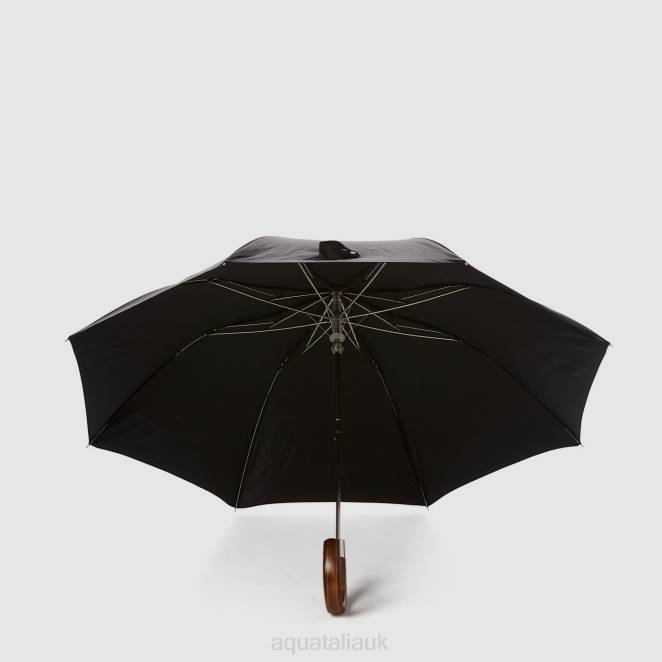 Accessories Unisex Aquatalia 860T384 MINI CHEVRON SHORT UMBRELLA BLACK - Image 3