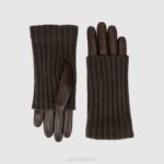 Accessories Women Aquatalia 860T367 SWEATER CUFF GLOVE BROWN