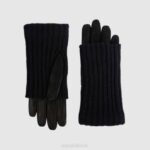 Accessories Women Aquatalia 860T368 SWEATER CUFF GLOVE BLACK