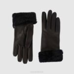 Accessories Women Aquatalia 860T375 SHEARLING CUFF GLOVE BLACK - Image 2