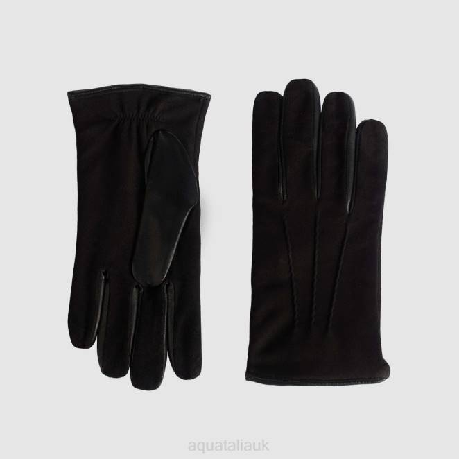 Accessories Men Aquatalia 860T391 CLASSIC TRIM GLOVE BLACK