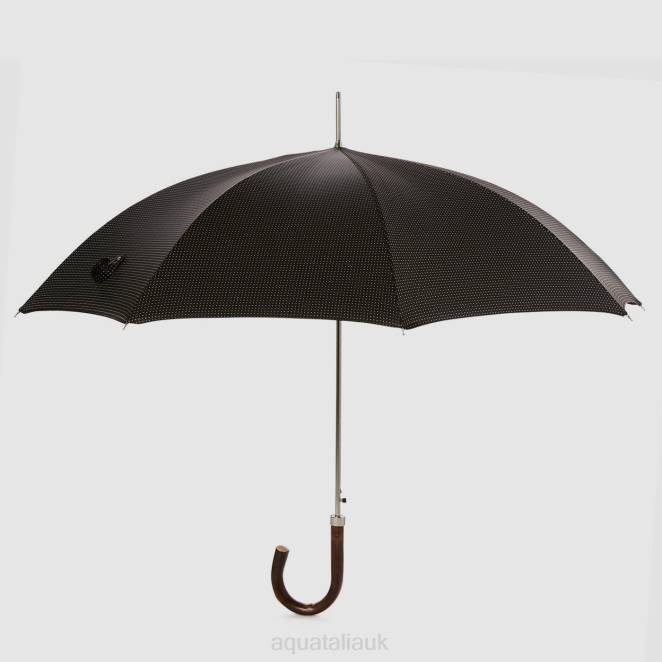 Accessories Unisex Aquatalia 860T381 JACQUARD LONG UMBRELLA BLACK/BEIGE