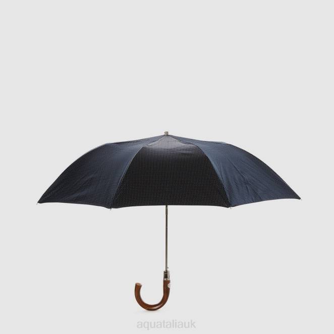 Accessories Unisex Aquatalia 860T382 JACQUARD SHORT UMBRELLA NAVY/YELLOW