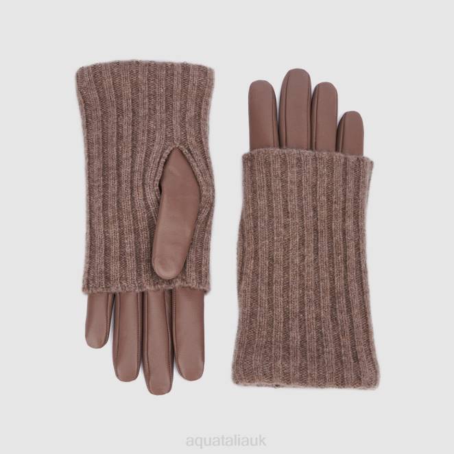 Accessories Women Aquatalia 860T366 SWEATER CUFF GLOVE TAUPE