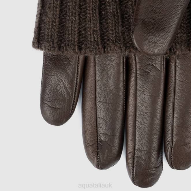 Accessories Women Aquatalia 860T367 SWEATER CUFF GLOVE BROWN