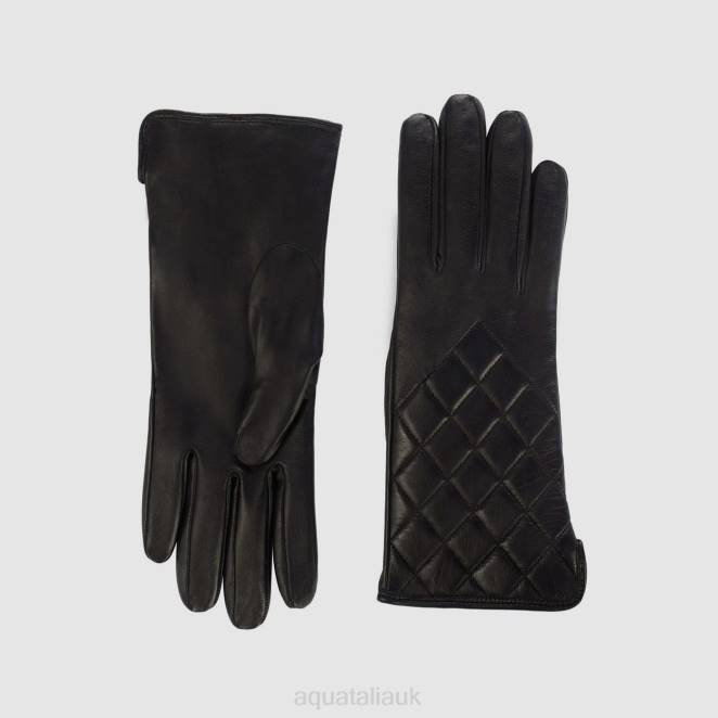 Accessories Women Aquatalia 860T373 QUILTED GLOVE BLACK