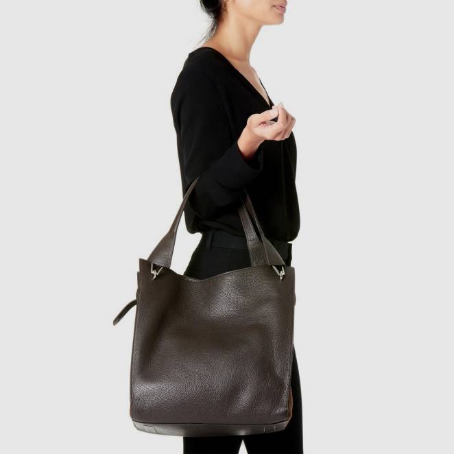 Accessories Women Aquatalia 860T349 PARK LEATHER TOTE BLACK